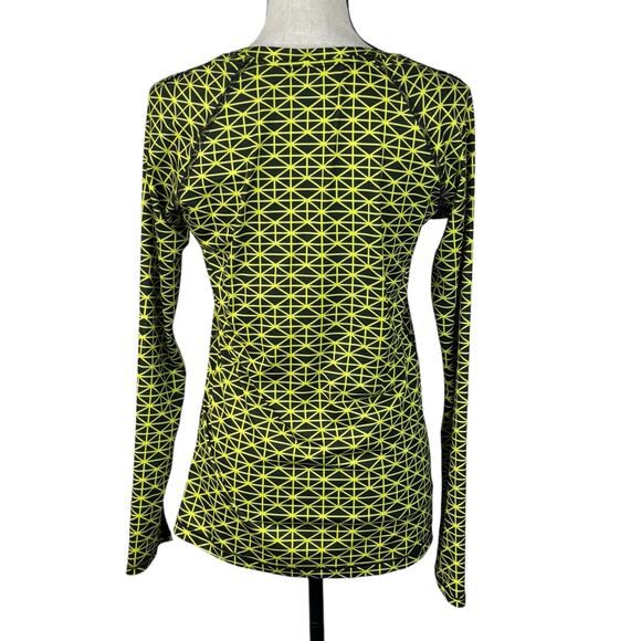 Under Armour Small Fitted HeatGear Top Long Sleeves V-Neck Stretch Geometric - Picture 4 of 8